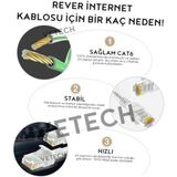 Vetech CAT6 20 Metre Ethernet Kablosu Fabrikasyon Internet Kablo Network Ağ Kablosu