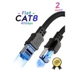 Vetech CAT8 Ethernet Kablosu Premium LAN Kablo 40Gbps 2000MHz İnternet Kablosu PC Laptop, PS5/4 (2 Metre)
