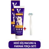 VETIXIR Anti Tartar Kedi Diş Macunu Jel 100 Gr + Parmak Diş Fırçası