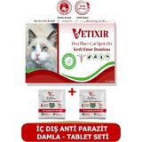 Vetixir Kedi Bitkisel İç-Dış Anti Parazit Ense Bitkisel Damlası Bit Pire Kene Damla Seti - 5 Damla 2 Tablet