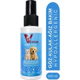 Vetixir Kedi Köpek Göz Kulak Ağız Temizleme Losyonu Hipoalerjenik Pet Bakım Deri Temizleme Spreyi 100ML - Beyaz