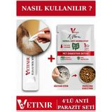 vetixir kedi ve köpek bit pire kene bitkisel 2 damla ve 2 tablet paketi