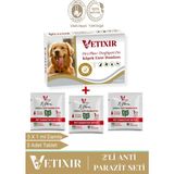 Vetixir Köpek Bitkisel Ense İç-Dış Anti Parazit , Bit , Pire , Kene Uzaklaştırıcı Damla ve Tablet ( 5 damla 3 tablet )