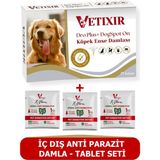 Vetixir Köpek Bitkisel Ense İç-Dış Anti Parazit , Bit , Pire , Kene Uzaklaştırıcı Damla ve Tablet ( 5 damla 3 tablet )