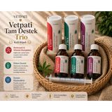 Vetpati Tam Destek Trio Kedi Köpek | Aminoasit & Vitamin Kompleksi + Eklem Destek + Propolis & Spirulina İçeren Takviye Seti