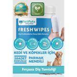 VetPets FreshWipes | Ağız Kokusu ve Plak Oluşumuna Karşı | Parmak Mendili | Kedi ve Köpek | 50 Adet