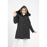 Vetre 1016 Siyah Kapitone 95 cm Büyük Beden Kadın Mont