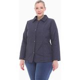 Vetre 1030 Lacivert Polo Yaka Büyük Beden Kadın Mont