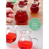 Vetrilex Home 6'lı Çizgili Keyfi Ala Borosilikat Cam Kulplu Çay Bardağı Ateşe Temas Edebilen Çay Bardağı 200 ml - 6 Adet