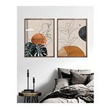 Vetro 40x50 cm Ceviz Design Live in the Moment Tablo Set