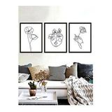 Vetro 40x50 cm Siyah Design Line Art Ahşap Tablo Set