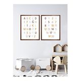 Vetro Design 21x30 cm Ceviz Harfler ve Rakamlar Çocuk Odası