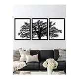 Vetro Design 3 Parça Ağaç 21x30 cm Siyah Çerçeveli Tablo
