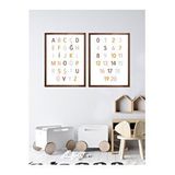 Vetro Design 30x40 cm Ceviz Harfler ve Rakamlar Çocuk Odası