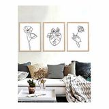 Vetro Design 30x40 cm Natural Line Art Ahşap Tablo Set
