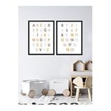 Vetro Design 30x40 cm Siyah Harfler ve Rakamlar Çocuk Odası