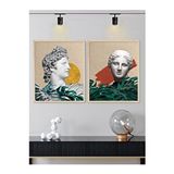 Vetro Design Afrodit ve Apollon 21x30 cm Natural Çerçeveli Tablo