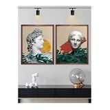 Vetro Design Afrodit ve Apollon 40x50 cm Ceviz Çerçeveli Tablo