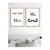 Vetro Design Mrs. Mr. Ahşap 40x50 cm Natural Çerçeveli Tablo