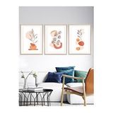 Vetro Design Noktalı Çiçekler 21x30 cm Natural Çerçeveli Tablo