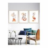 Vetro Design Noktalı Çiçekler 40x50 cm Natural Çerçeveli Tablo
