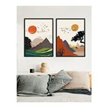 Vetro Design Renkli Manzara 21x30 cm Siyah Çerçeveli Tablo