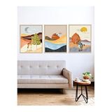Vetro Design Renkli Manzaralar 30x40 cm Natural Çerçeveli Tablo
