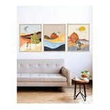 Vetro Design Renkli Manzaralar 40x50 cm Natural Çerçeveli Tablo