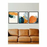 Vetro Design Turuncu ve Mavi 30x40 cm Ceviz Çerçeveli Tablo