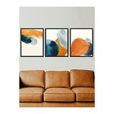 Vetro Design Turuncu ve Mavi 40x50 cm Siyah Çerçeveli Tablo