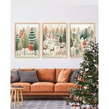 Vetro Design Yeni Yıl - Christmas Serisi Çerçeveli Poster Set