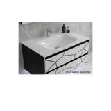 Vetrola Beyaz Krokan Cam Lavabo Batarya Delikli 80X46 cm
