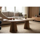 VETROWOOD Arden Orta Sehpa Salon Sehpası Oval Sehpa - MEŞE