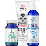Vet's Plus Yavru Kedi Gelişim Paketi (Tüy Yumağı Önleyici, Immune Sistemi Desteği, Tüy ve Cilt Bakımı)