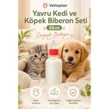 vettoptan Yavru Kedi Köpek Biberon Yedek Emzikli 50 ML Kedi Biberonu Evcil Hayvan Besleme Biberonu