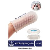 Veturel Kedi Diş Fırçası 360 Yumuşak Parmak Fırça Silikon Fırça Kedi Ağız Kokusu Plak Tartar Diş Eti Bakımı