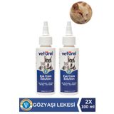 Veturel Kedi Göz Damlası Köpek Göz Temizleme Solüsyonu Alerji Kızarıklık Enfeksiyon Gözyaşı Lekesi 2x100ml