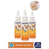 Veturel Kedi Kulak Temizleme Damlası Köpek Enfeksiyon Kaşıntı Kedi Kulak Uyuzu Koku Önleyici Bakım 3x100ml