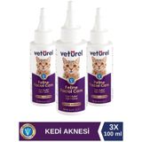 Veturel Kedi Yüz Temizleme Kulak Burun Ağız Çene Gözyaşı Lekesi Bakım Spreyi 3 x 100 ML