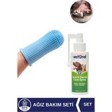 Veturel Köpek Ağız Bakım Seti Silikon Diş Fırçası ve Ağız Kokusu Spreyi 100 ml Çevre Dostu Malzeme