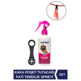 Veturel Köpek Kaka Poşeti Tutucu Silikon Aparat, Pati Temizleme Spreyi 300ml, Siyah, Set