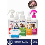 Veturel Köpek Komple Bakım Set Parmak Fırça Ağız Kokusu Gözy Lekesi Kulak Uyuzu Pati Temizleme