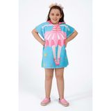 Vevien Home Balerin Desen Çocuk Panço Plaj Havlusu 3-4 Yaş - Pembe - Beyaz - 3 - 4 Yaş