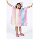 Vevien Home Balık Pulu Desen Çocuk Panço Plaj Havlusu 5-6 Yaş - Pembe - Sarı - 5 - 6 Yaş