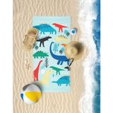 Vevien Home Dino Dijital Baskılı 60 x 130 cm Çocuk Plaj Havlusu - Mavi - 70 x 140 cm