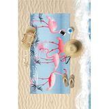VEVİEN HOME Flamingo Dijital Baskılı 75x150 Cm Plaj Havlusu Mavi 70 x 145