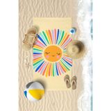 VEVİEN HOME Happy Sun Dijital Baskılı 60x130 Cm Çocuk Plaj Havlusu Sarı 60 x 120