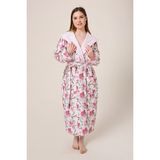 Vevien Home Peonia Fiore Desenli Dijital Baskılı Kapüşonlu Bornoz - Pembe