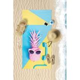 VEVİEN HOME Pineapple Dijital Baskılı 75x150 Cm Plaj Havlusu Açık Mavi 70 x 145
