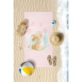 Vevien Home Sevimli Tavşan Dijital Baskılı 70X140 cm Çocuk Plaj Havlusu - Pudra - 70 x 140 cm